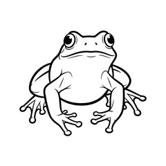Obraz premium Cartoon frog illustration with detailed features and minimal style 