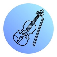 Obraz premium Elegant violin musical instrument with bow