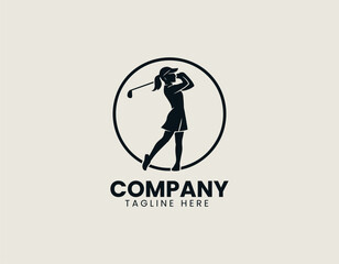 Golf Girls vector logo illustration