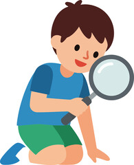 Boy with Magnifying Glass