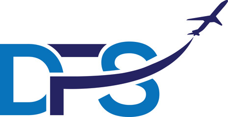 DFS travel abstract letters logo monogram