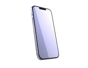 A modern smartphone with a reflective screen is slightly angled on a black background