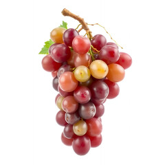 Fototapeta premium Fresh bunch of red grapes on a white background