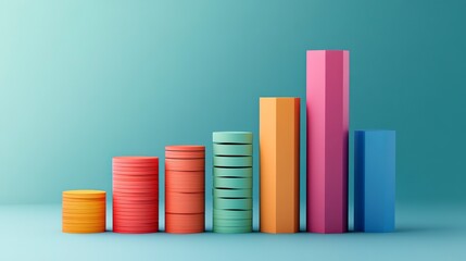 Sales performance analysis by region in colorful stacked bar chart with clear representation