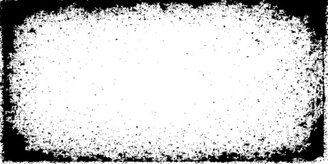 Black and white grunge frame with ink splash and textured design