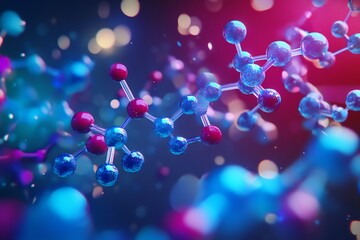 Medical pharmaceutical chemistry pills and molecular models scientific research in healthcare biotechnology concept art