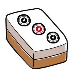 Simple and realistic mahjong tile illustration