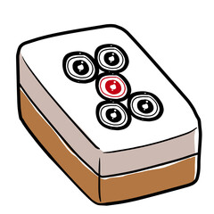 Simple and realistic mahjong tile illustration