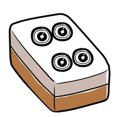 Simple and realistic mahjong tile illustration