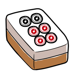 Simple and realistic mahjong tile illustration
