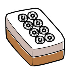 Simple and realistic mahjong tile illustration