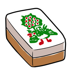 Simple and realistic mahjong tile illustration