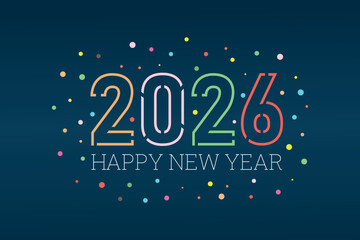 2026 happy new year illustration background vector design