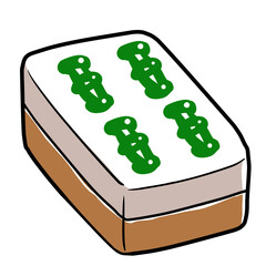Simple and realistic mahjong tile illustration