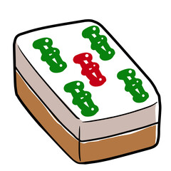 Simple and realistic mahjong tile illustration