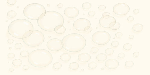 Bubbles in clear water on white background illustration