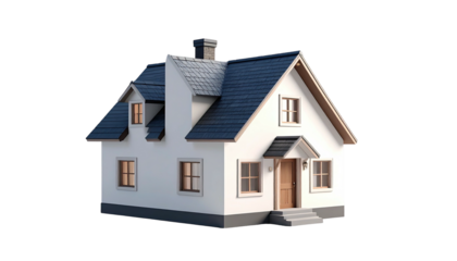 3D rendered illustration of a cozy house, isolated against a black backdrop