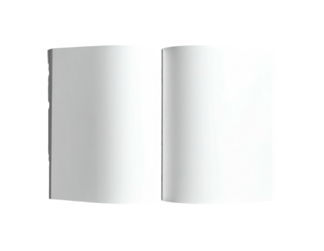 Open book, blank pages, isolated on black background