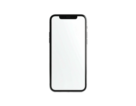 Modern smartphone with a blank screen against a solid black background