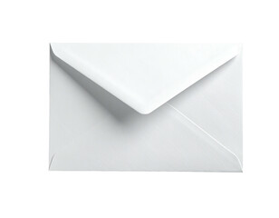 Close-up of a white, closed paper envelope against a stark black background