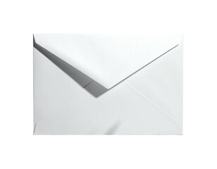 Close-up of a closed white envelope casting a shadow, against a black background