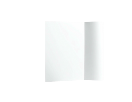 A white sheet of paper, partially folded, against a black background