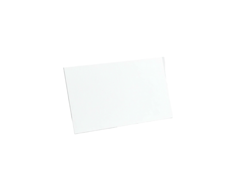 Isolated white rectangle slightly angled against a solid black background