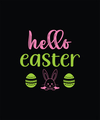 Happy easter greeting with bunny and decorated eggs t-shirt