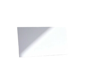 Angled white rectangle with light gradient set against a black background