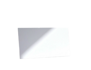 Angled white rectangle with light gradient set against a black background