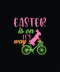 Easter bunny riding a bicycle with basket full of eggs tshirt