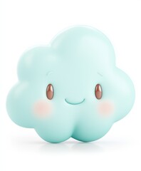 Cute clay cloud isolated on white background
