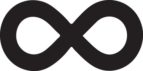Classic infinity loop silhouette, timeless symbol of eternity, unity, and endless continuity.