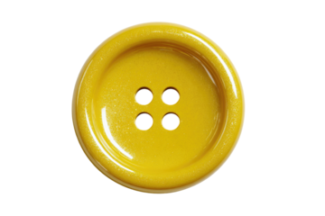 Bright yellow button with four holes (1)