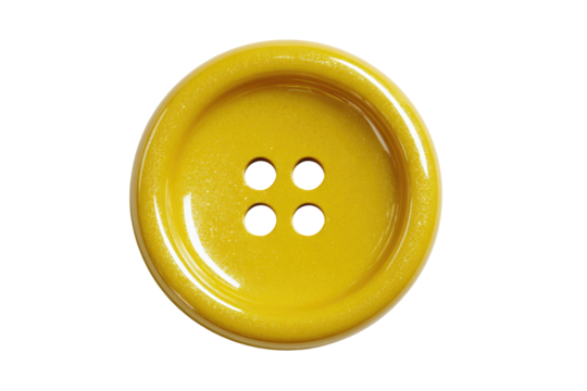 Bright yellow button with four holes (1)