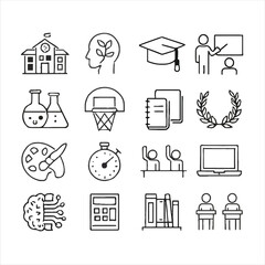 Website line editable icon set. Contain icons related to Containing web design, internet, content, SEO, hosting, blog, homepage, e-commerce, and more. Editable stroke. Vector illustration