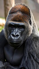 Obraz premium Close-up portrait of a large gorilla