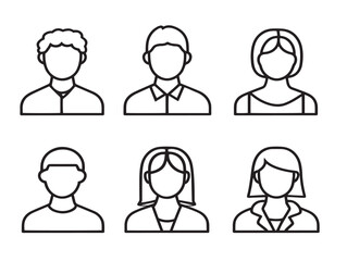 Fototapeta premium Minimalist Users Profile Icons With Sleek Contemporary Line Vector 