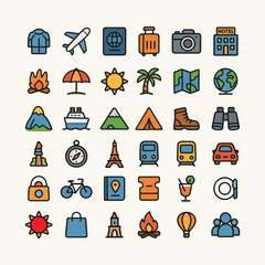 Tourism and travel icons vector illustration design
