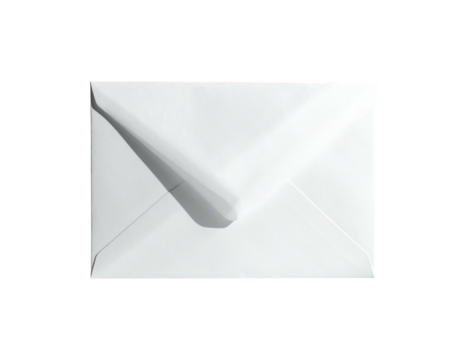 Crisp, white envelope, sealed shut, set against a black background