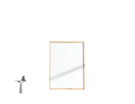 Square white surface with wood frame next to sprinkler, all against black backdrop