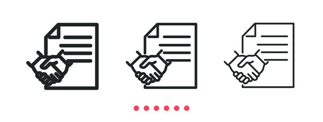 Contract icon. Thin line icon vector