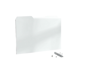 A digital representation of a blank folder with a metallic pen next to it