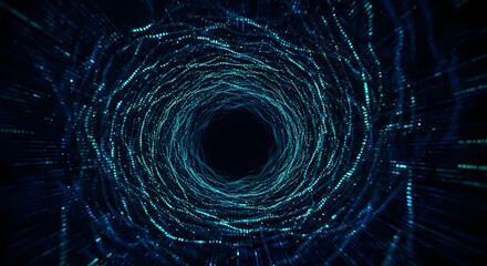 Dive into a mesmerizing digital vortex, an abstract data stream perfect for tech and science visualizations