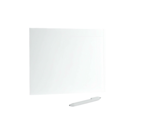 White board and a piece of chalk isolated on a solid black background