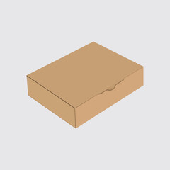 Blank Gift Box Mockup Closed From Brown Cardboard Shipping Packaging