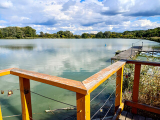 Wooden Terrace View over Lake