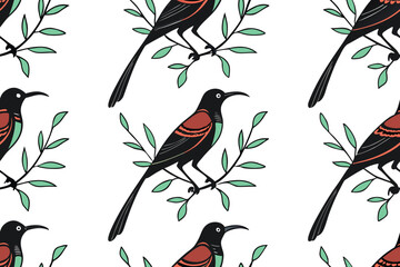 seamless background with palestine sunbird