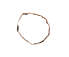 Burnt Paper Edge with Deep Charred Marks and Texture, Abstract Scorched Border for Design