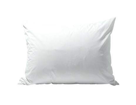 A fluffy white pillow against a black background, rendered with soft lighting